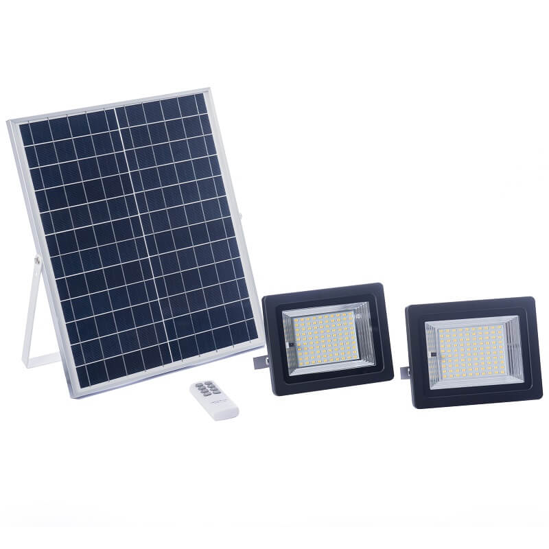 100W Doppel-Solar-LED-Strahler, 2 Lampen, Warmweiß / Kaltweiß