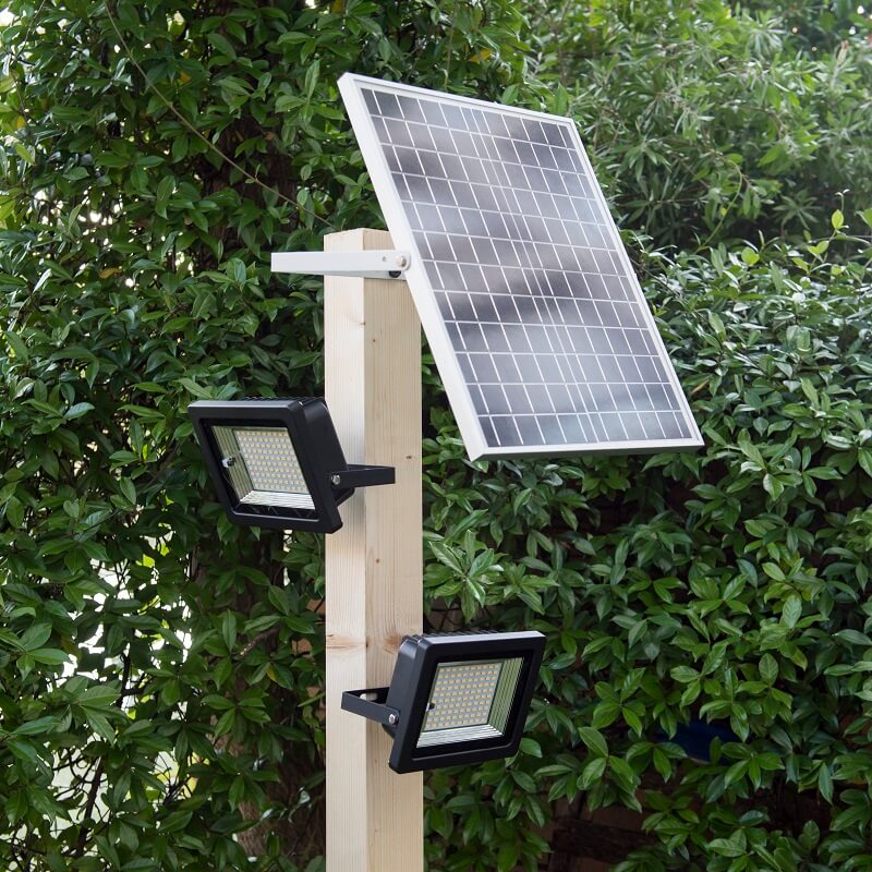 100W Doppel-Solar-LED-Strahler, 2 Lampen, Warmweiß / Kaltweiß