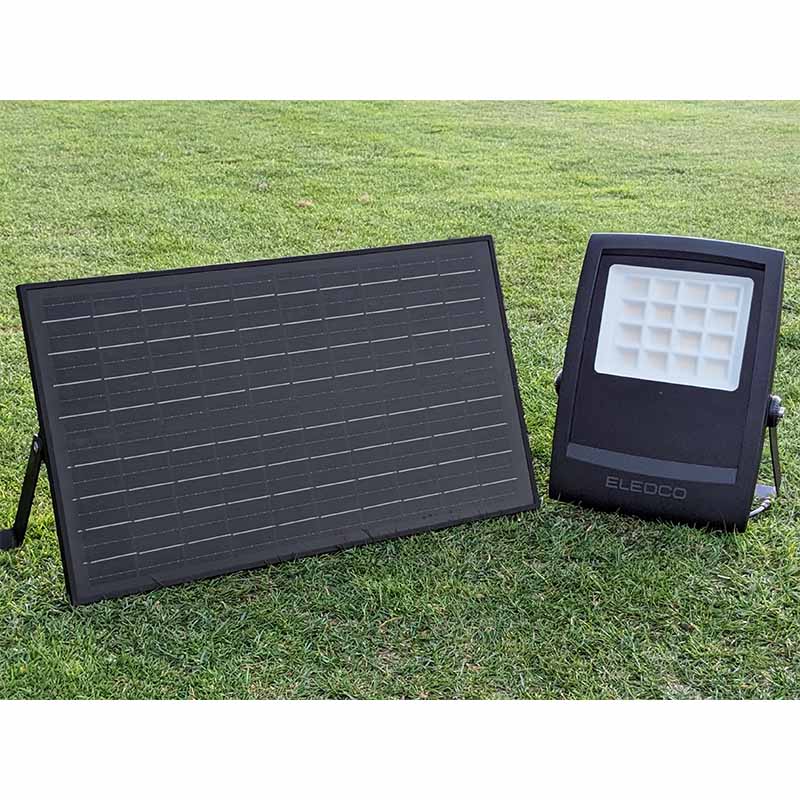 Solarstrahler 150 W, komplett schwarz, warmes Licht 3000 K / weißes Licht 6000 K, Bewegungssensor 